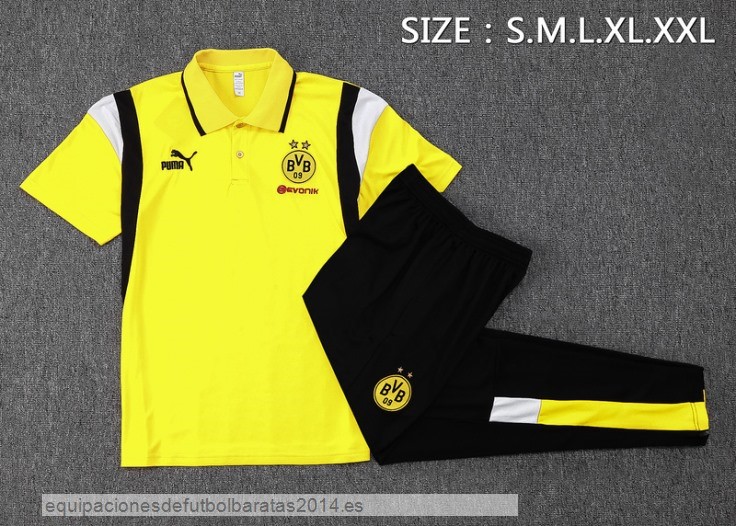 Nuevo Conjunto Completo Polo Borussia Dortmund 23/24 Amarillo Blanco Negro Baratas